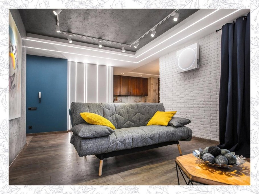 Серый потолок лофт