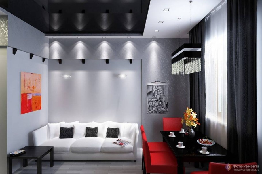 Черный натяжной потолок