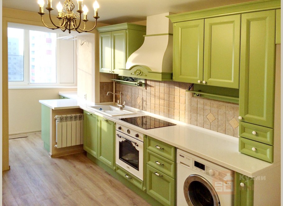 Кухня в фисташковых тонах