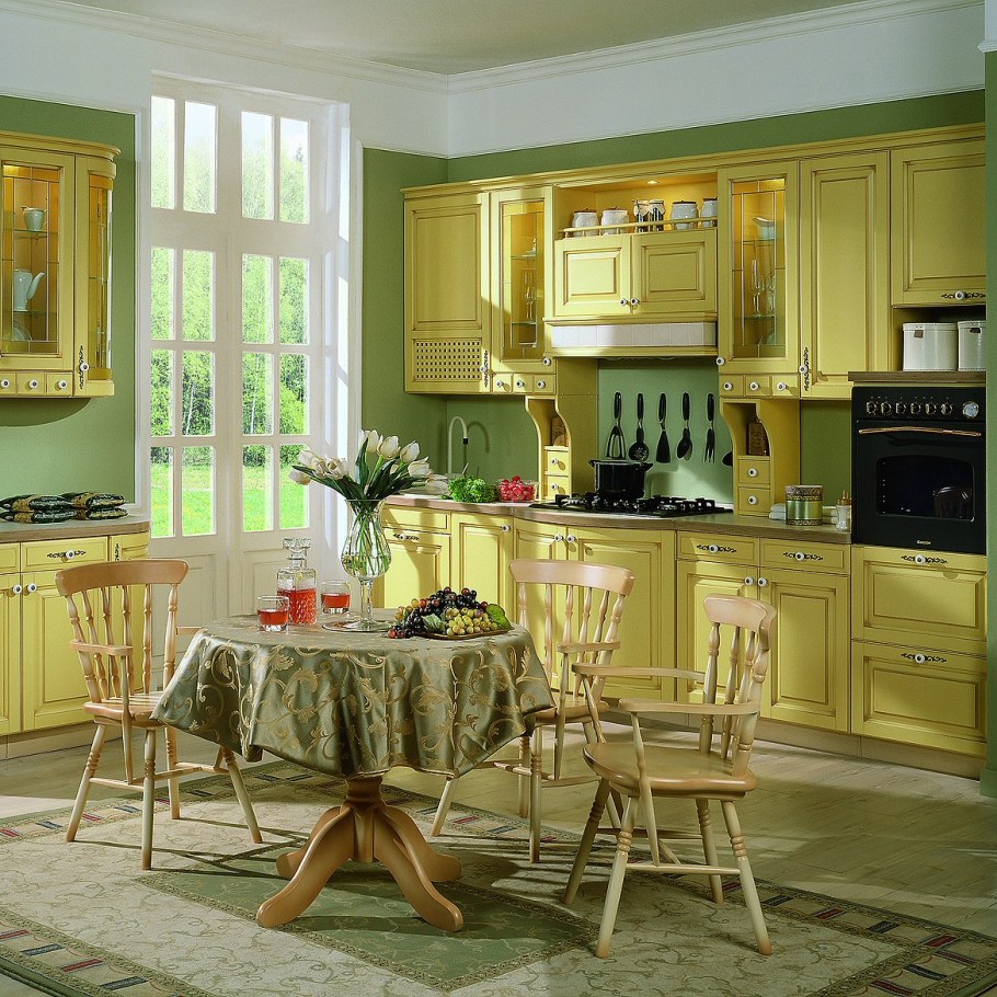 Кухня оливкового цвета