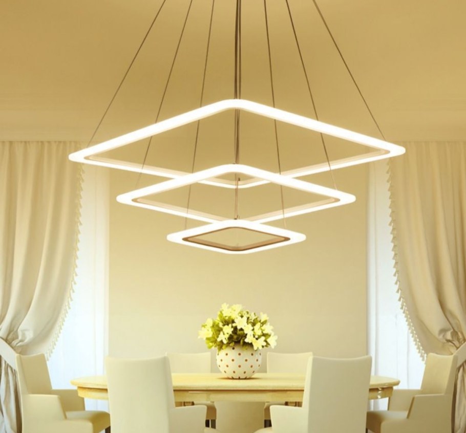 Люстра led 3-Ring Chandelier Золотая