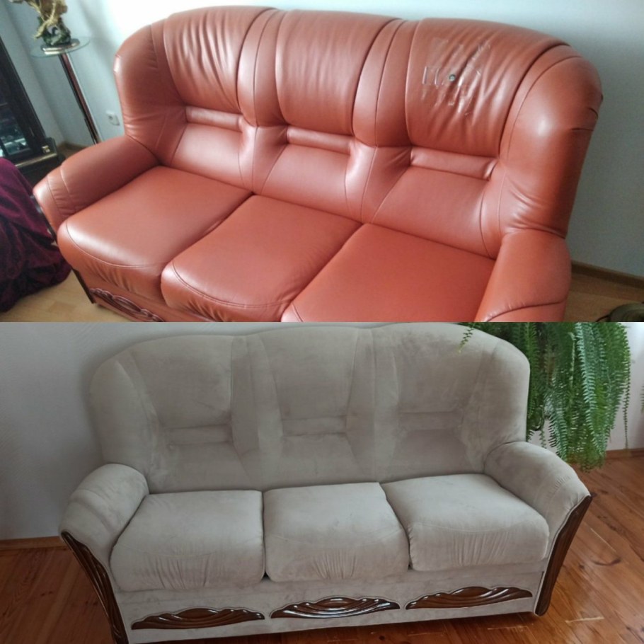 Варианты обшивки дивана кожзамом