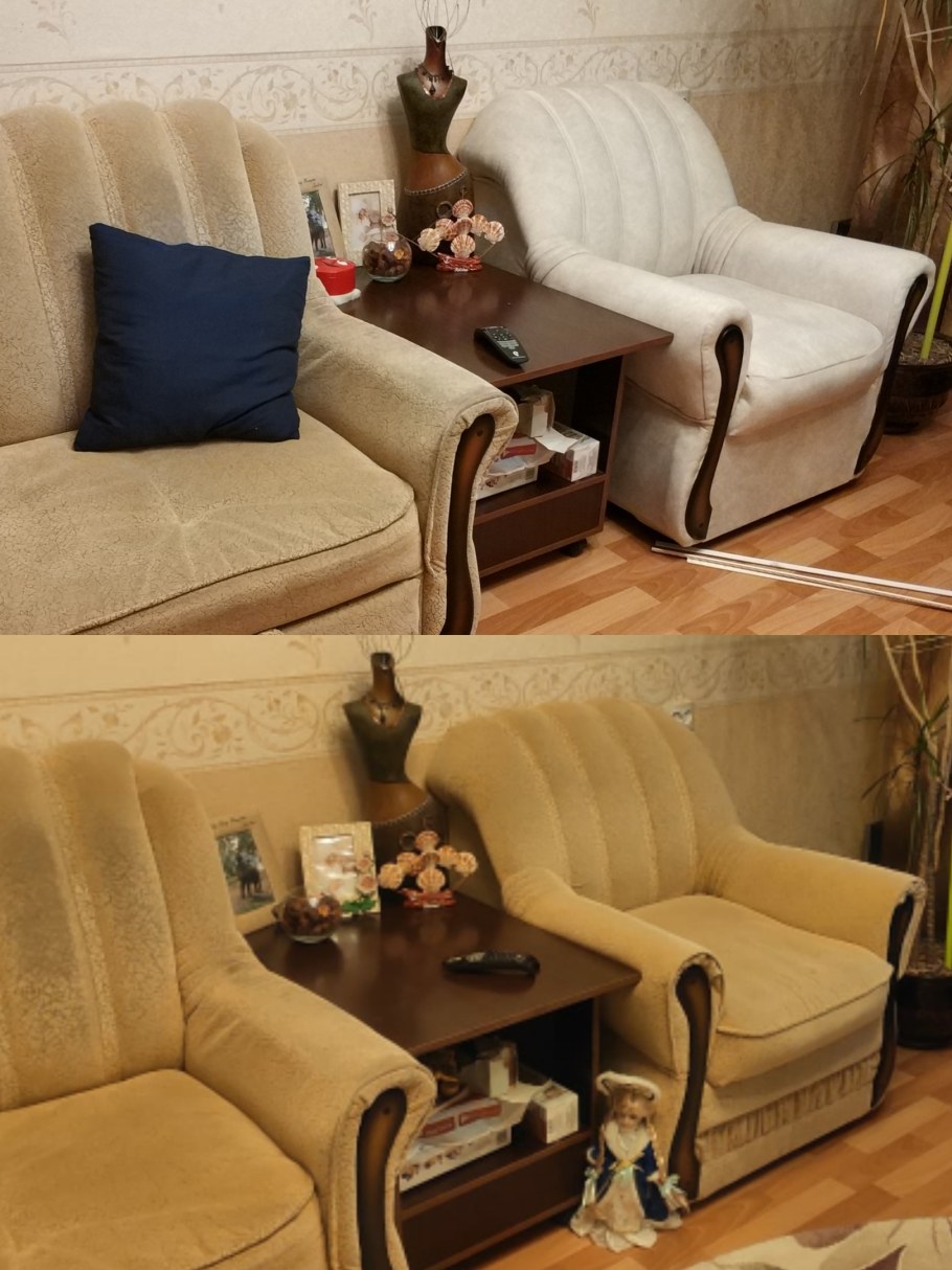 Старая мягкая мебель переделанная в арт