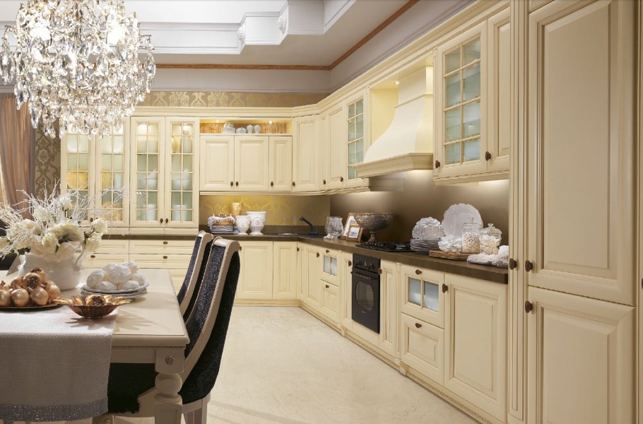 Кухни Неоклассика цвет слоновая кость