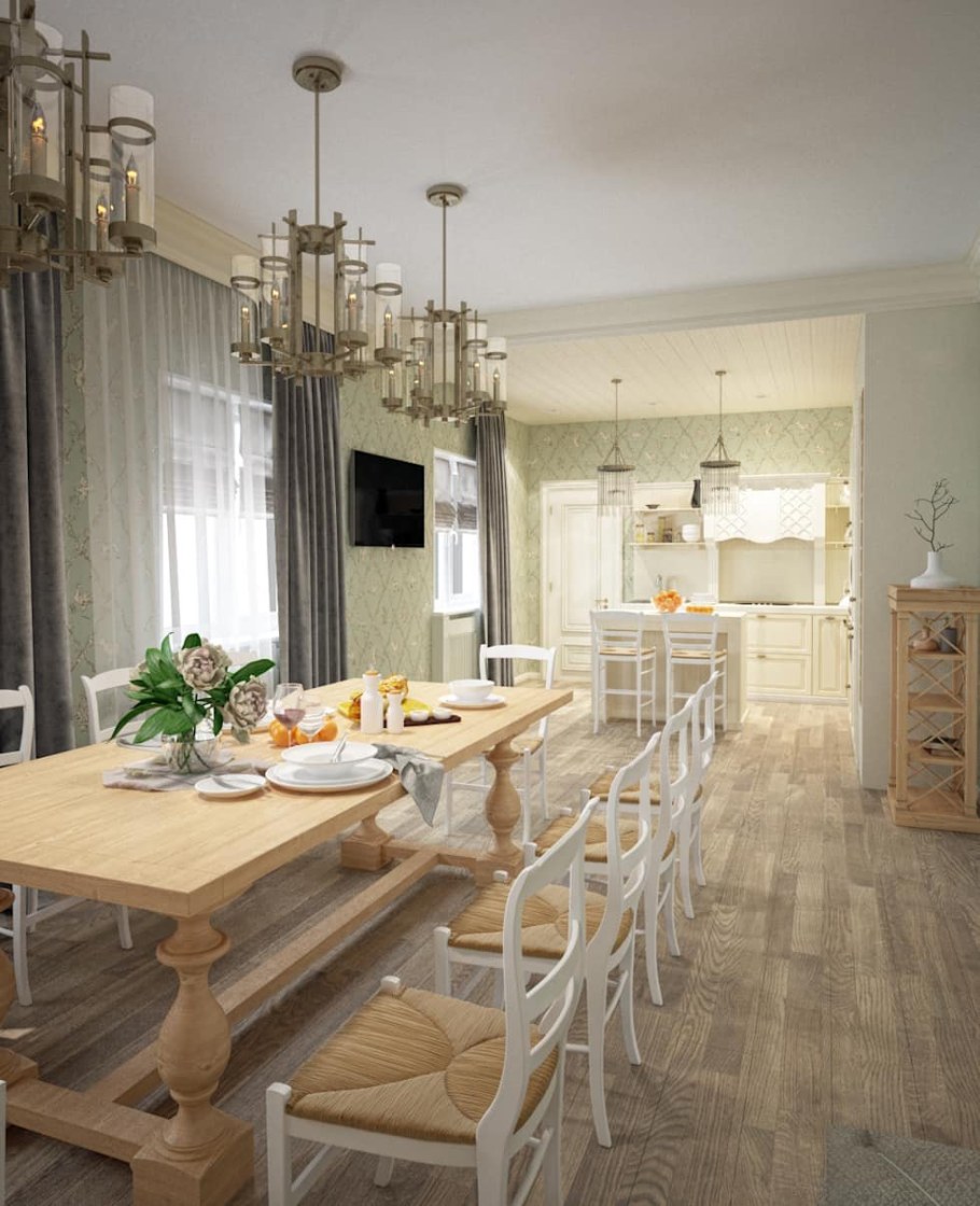 Интерьер кухни в частном доме