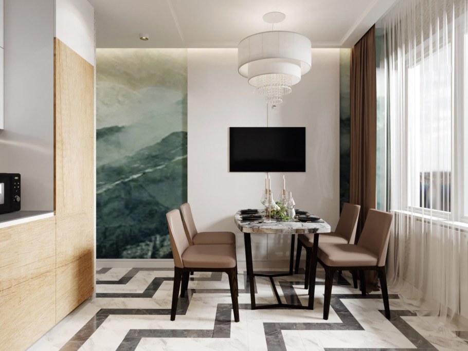 Интерьер обеденной зоны на кухне