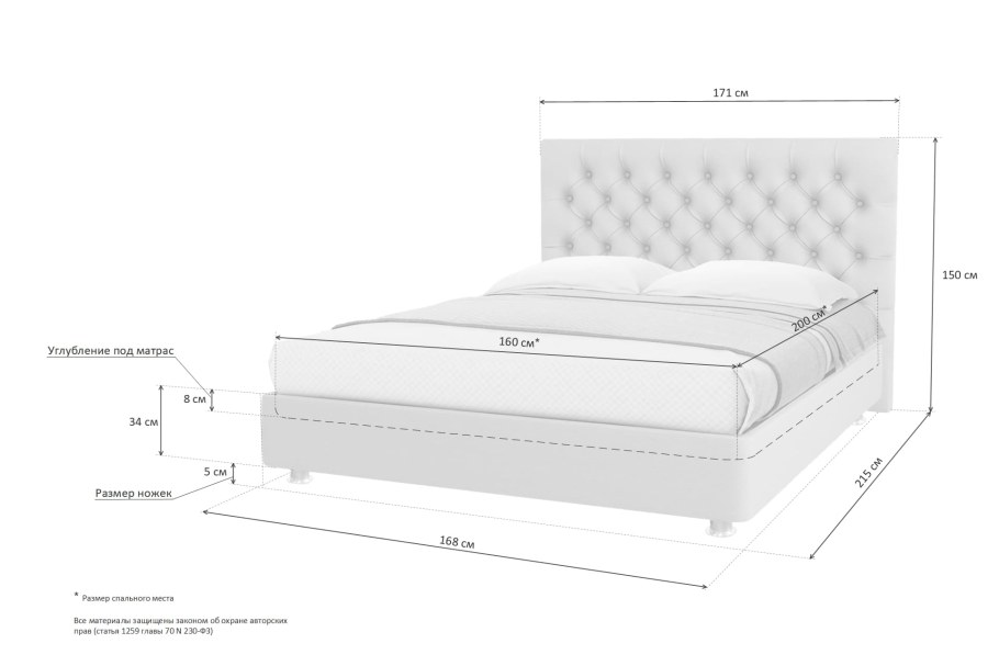Кровать Sontelle Амери 200х200