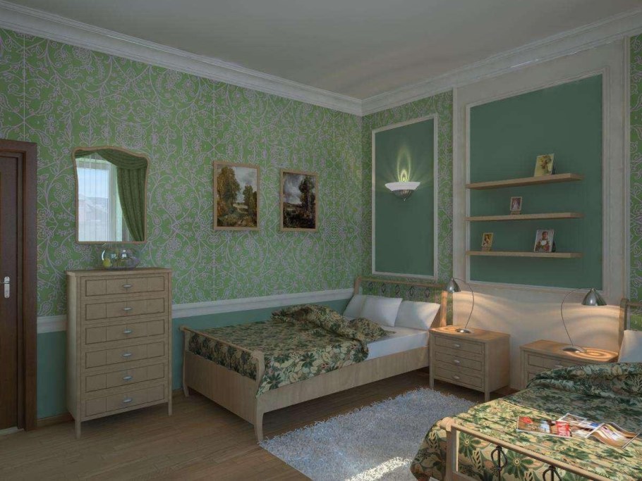 Спальня зеленая Прованс
