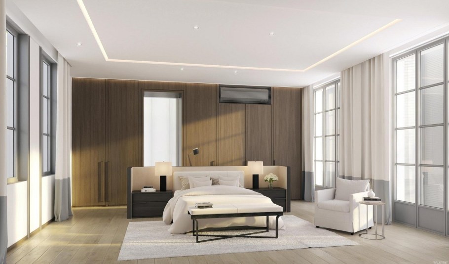 Кондиционер в интерьере спальни