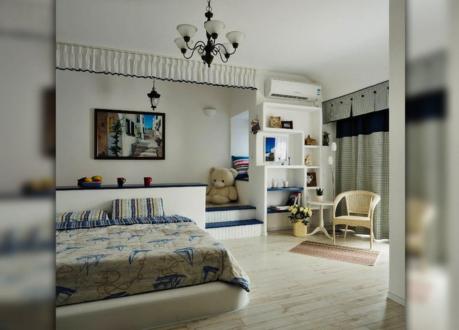 Кондиционер в интерьере спальни