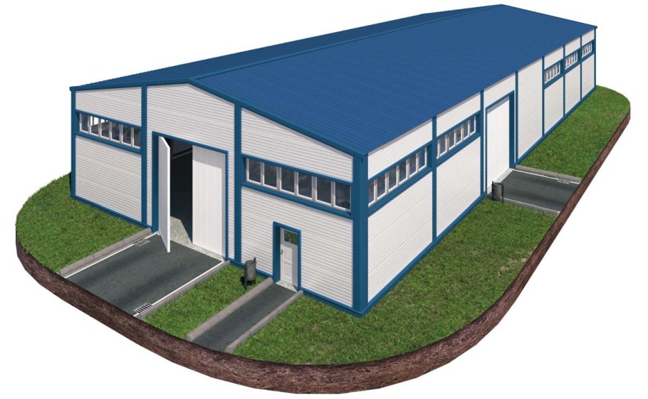 Проект Ангара из сэндвич панелей 1500 м