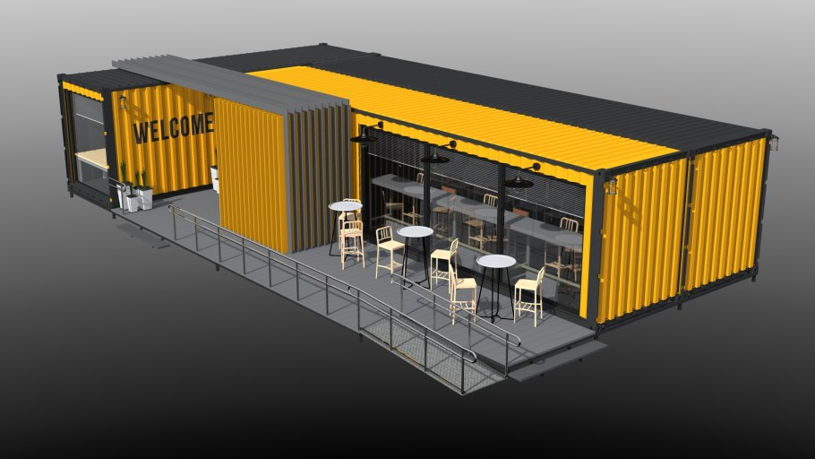 Портовый контейнер кафе модель Revit