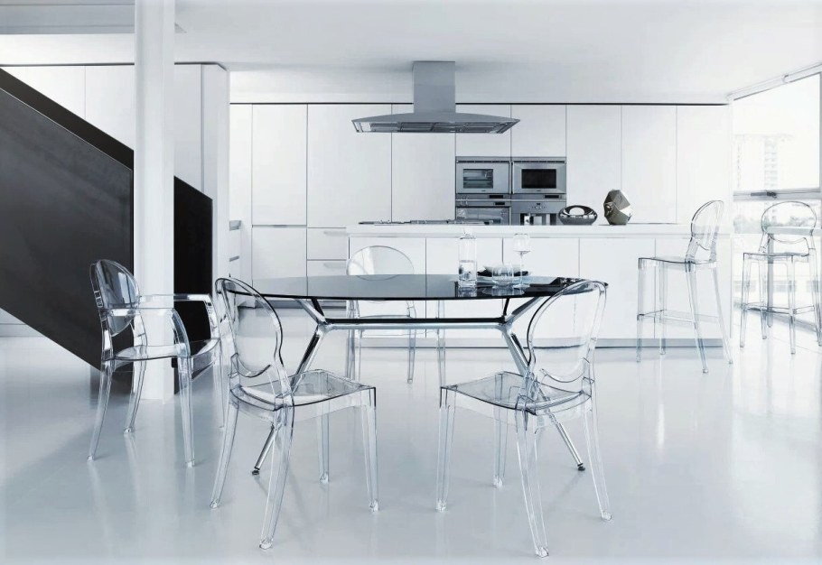 Прозрачные стулья для кухни