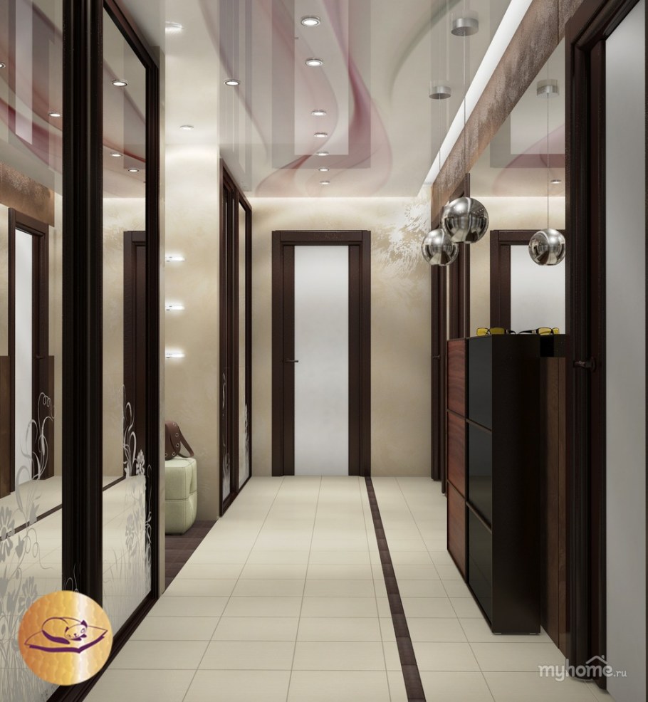 Прихожая в коричневом цвете