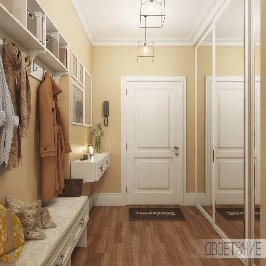 Прихожая бело бежевая