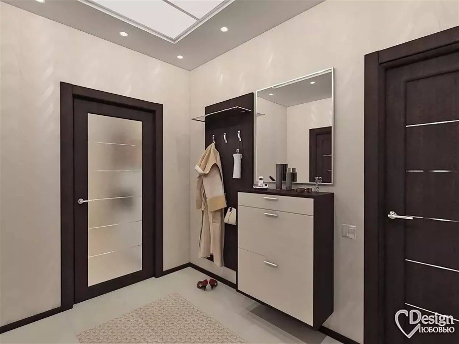 Прихожая с дверями венге