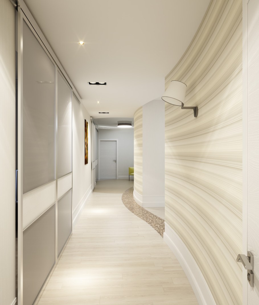 Светлая длинная прихожая