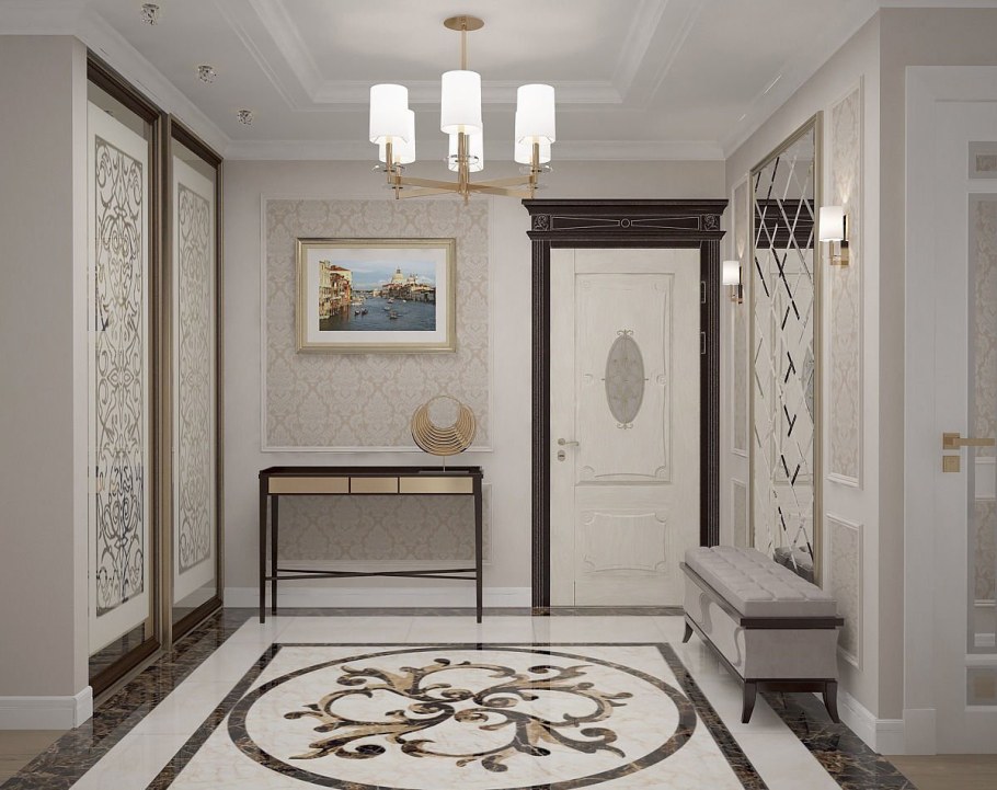 Большая прихожая в частном доме