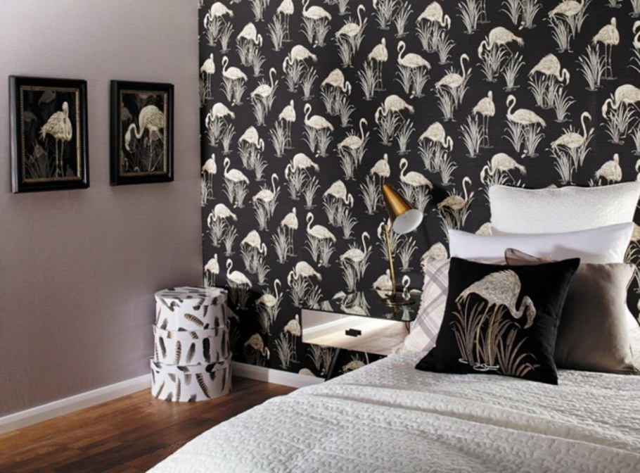 Черные обои в интерьере