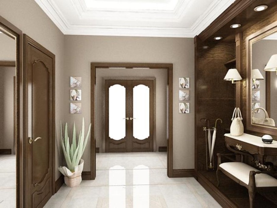 Прихожая в коттедже в современном стиле