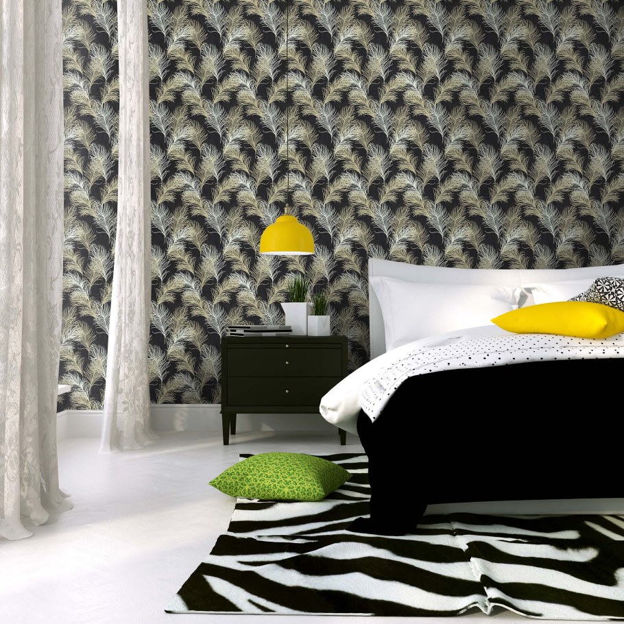 Обои в спальню комбинированные двух цветов