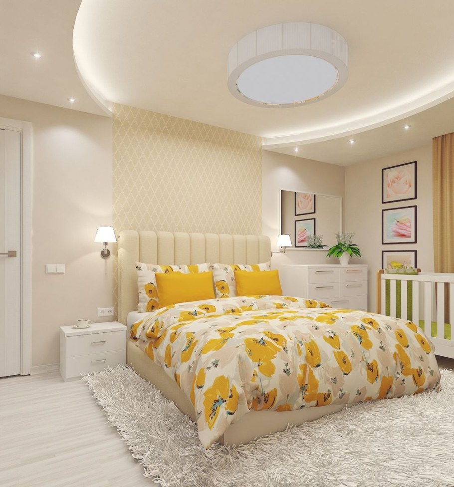 Спальня в теплых тонах