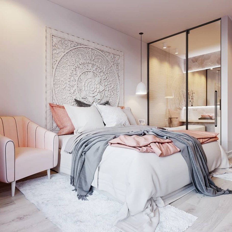 Акцентная стена с зеркалами