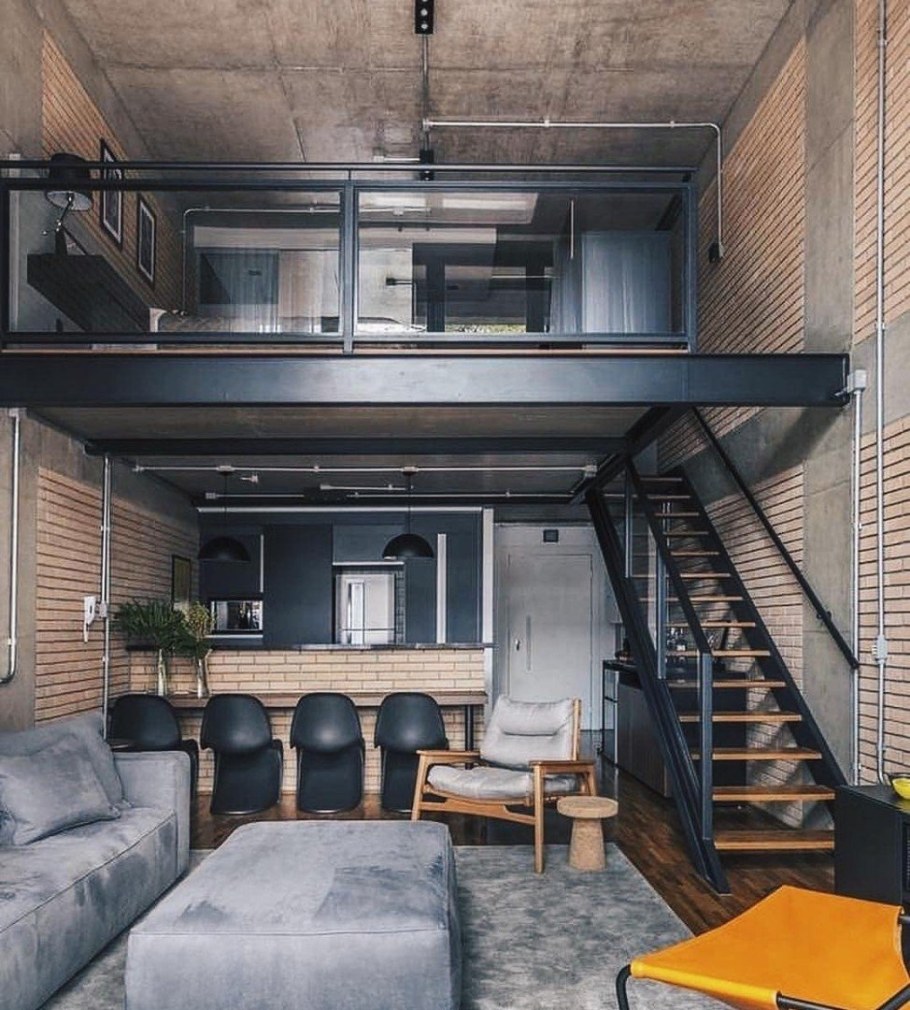 Двухуровневая студия в стиле лофт 20 м2