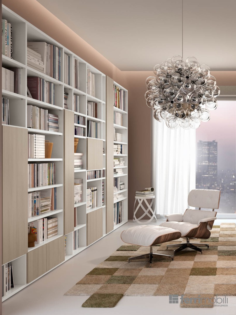 Гостиная с книжным шкафом