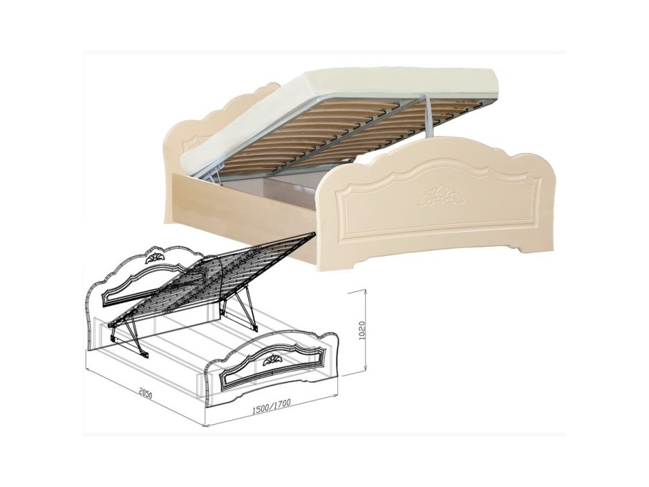 Кровать Бриз 1,60 с подъемным механизмом