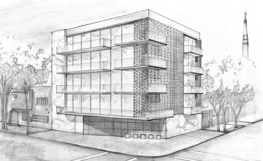 Эскиз современного здания