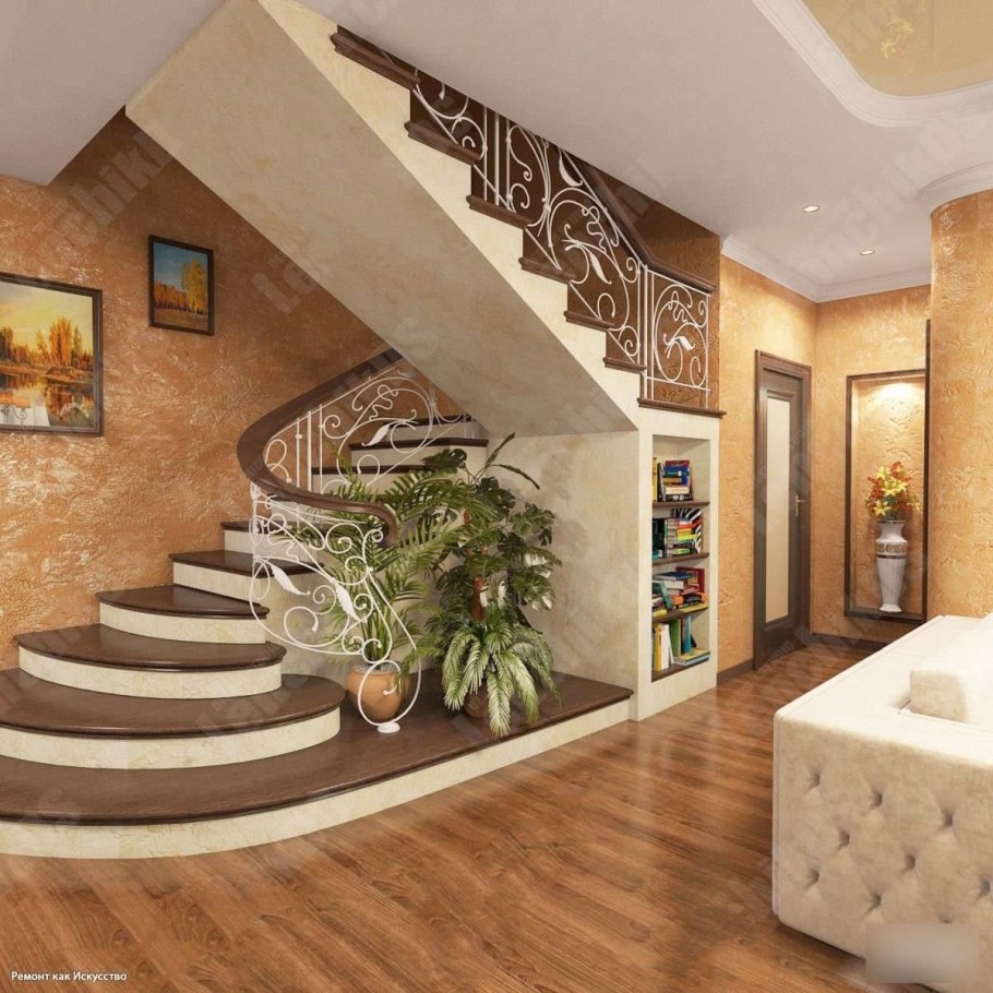 Гостиные с лестницей