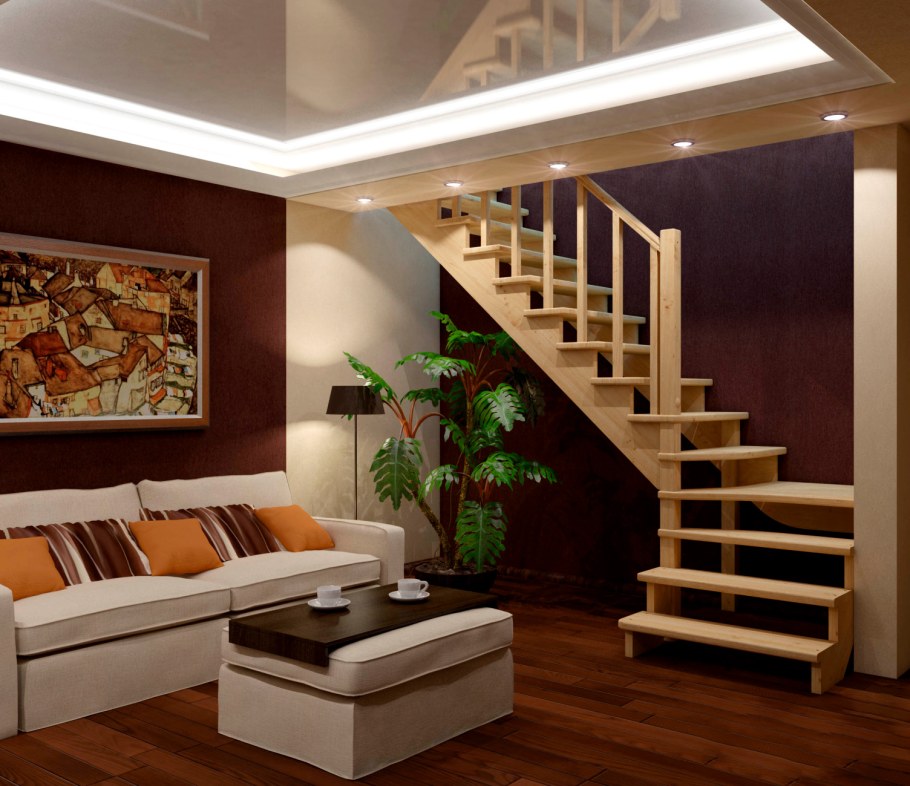 Лестница из сосны к-002м