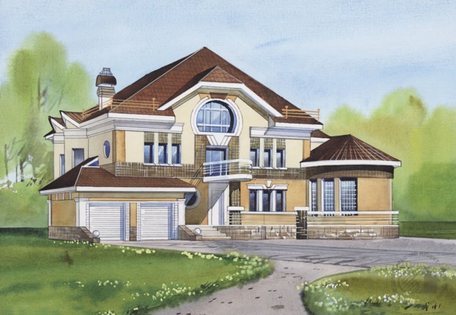 Коттедж рисунок