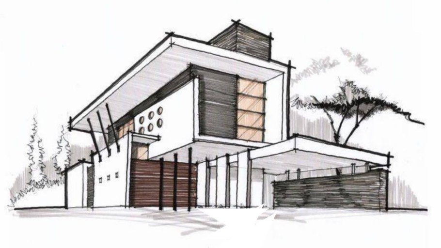 Эскиз фасада здания