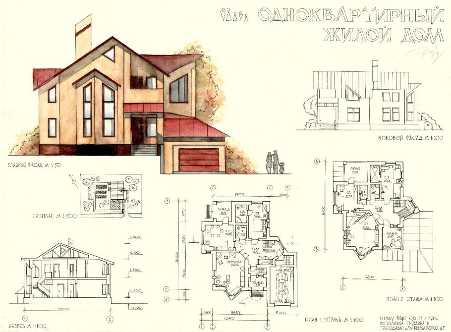 Загородный дом чертеж
