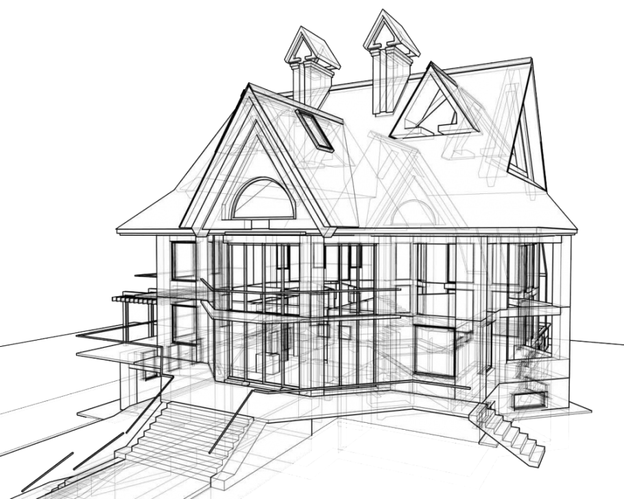Набросок коттеджа