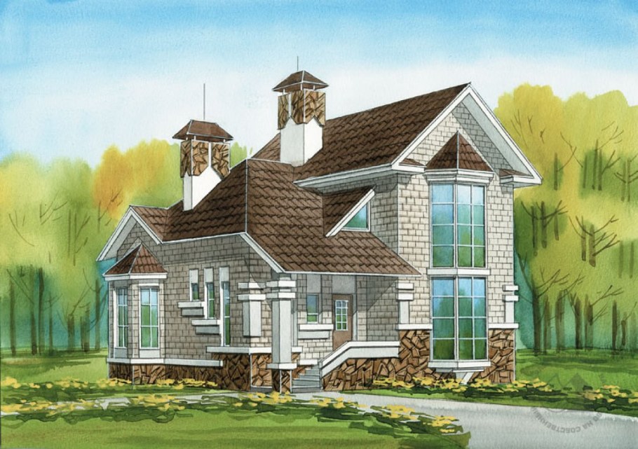 Коттедж рисунок