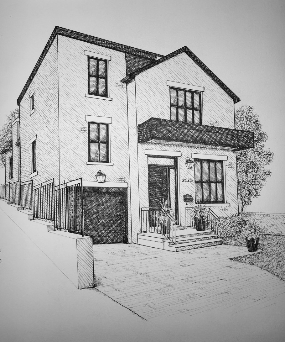 Современный дом рисунок