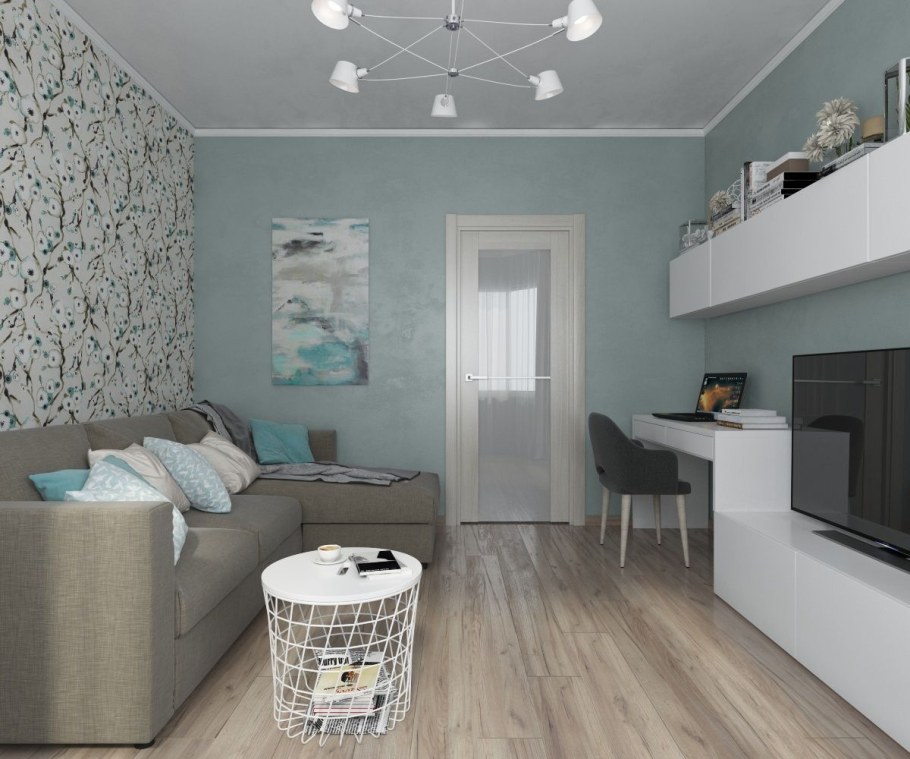 Интерьер узкой комнаты