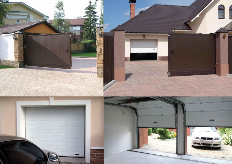 Забор с гаражом и воротами