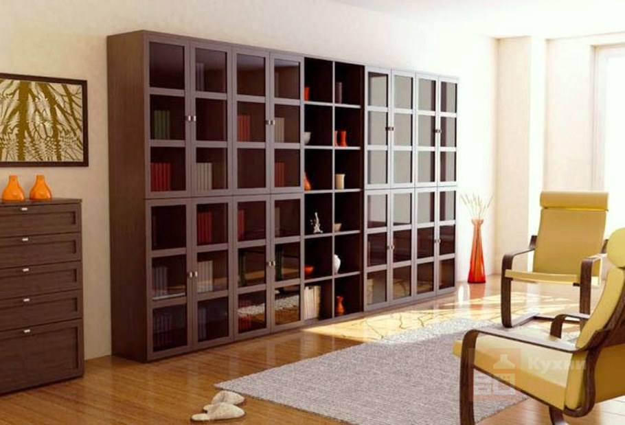 Книжный стеллаж со стеклом