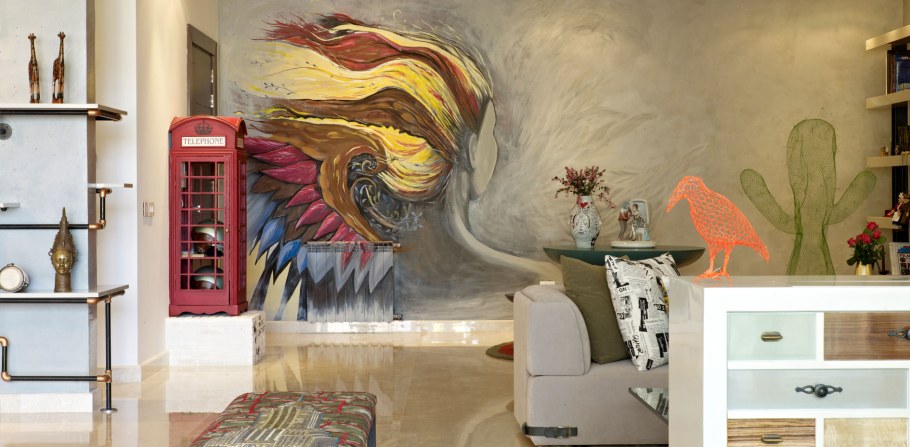 Современная роспись стен в интерьере