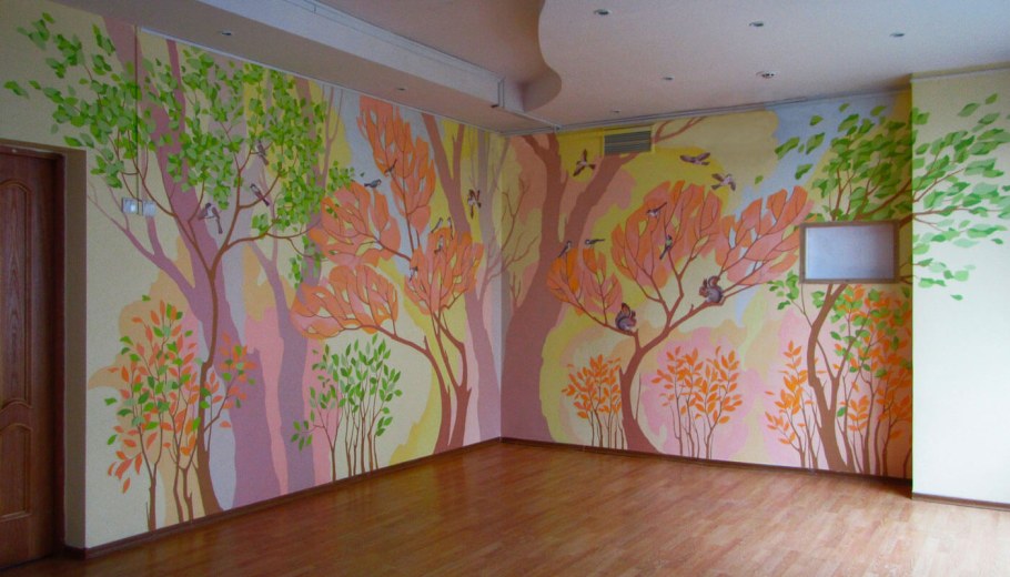 Настенная роспись в детском саду