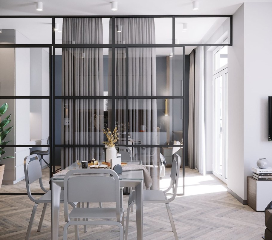 Стеклянные перегородки в квартире