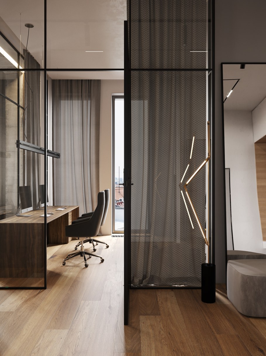 Стеклянные перегородки в интерьере