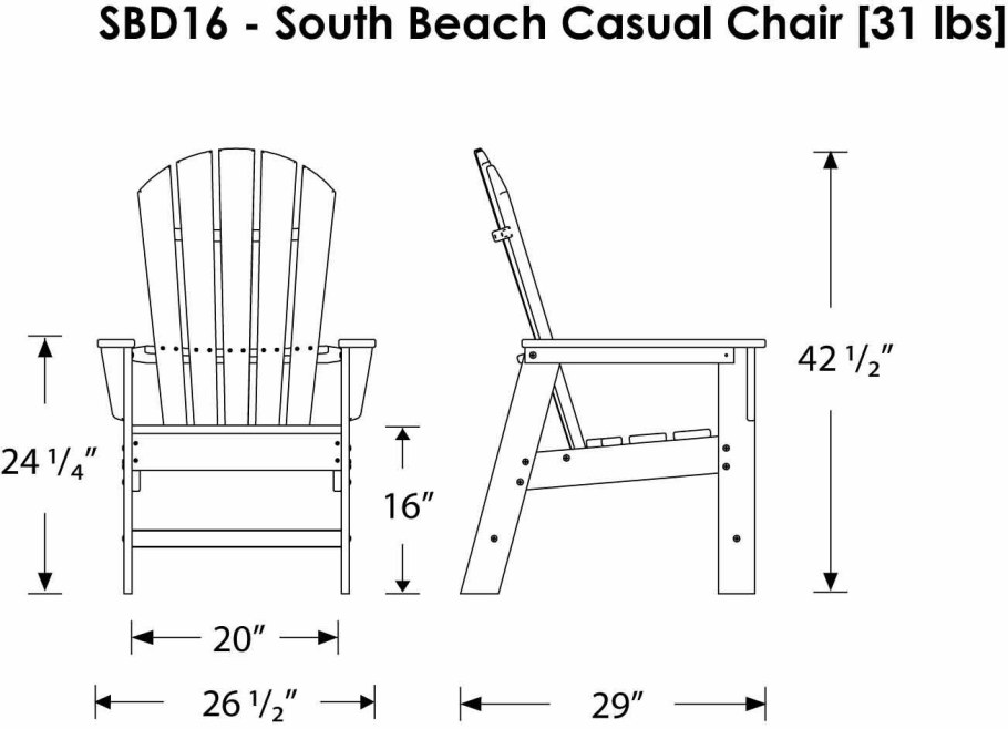 Садовое кресло Adirondack Chair чертеж