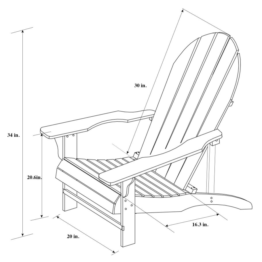 Садовое кресло Adirondack Chair чертеж