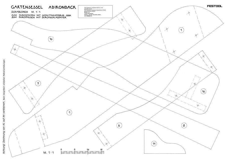 Садовое кресло Адирондак чертежи