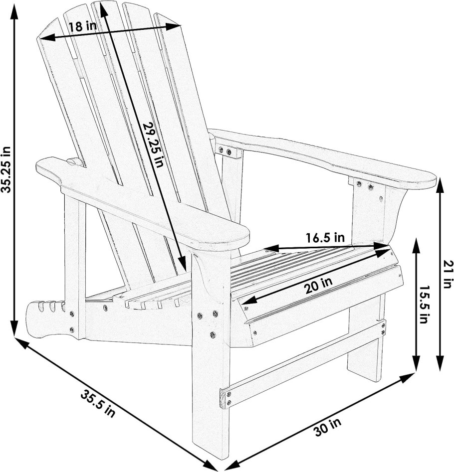 Кресло Adirondack чертежи